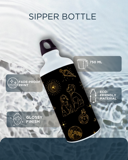 Eden and Seraph Aluminium Sipper Water Bottle With Clip Cap (750 mL)