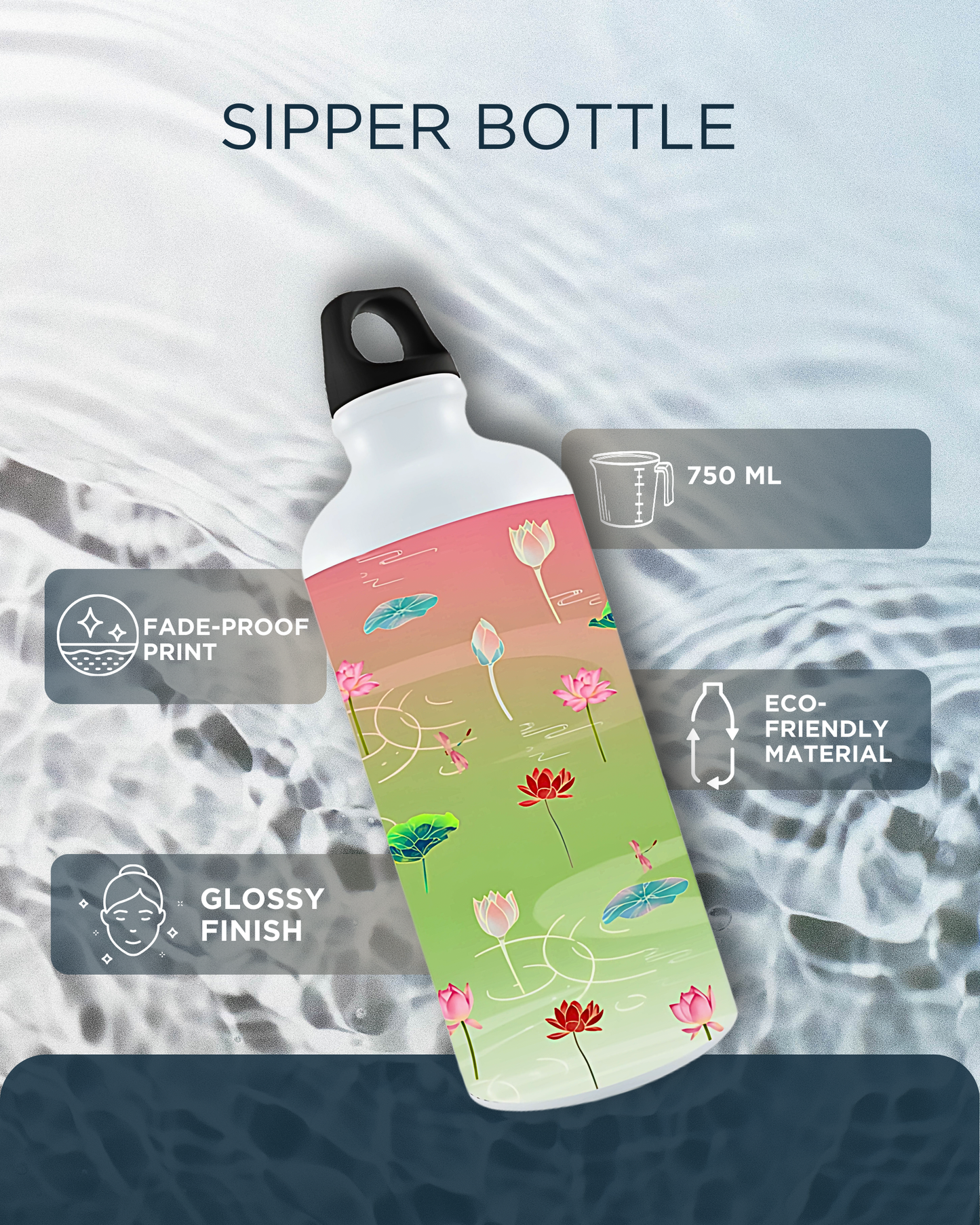 Eden and Seraph  Sipper Water Bottle With Clip Cap (750 mL)