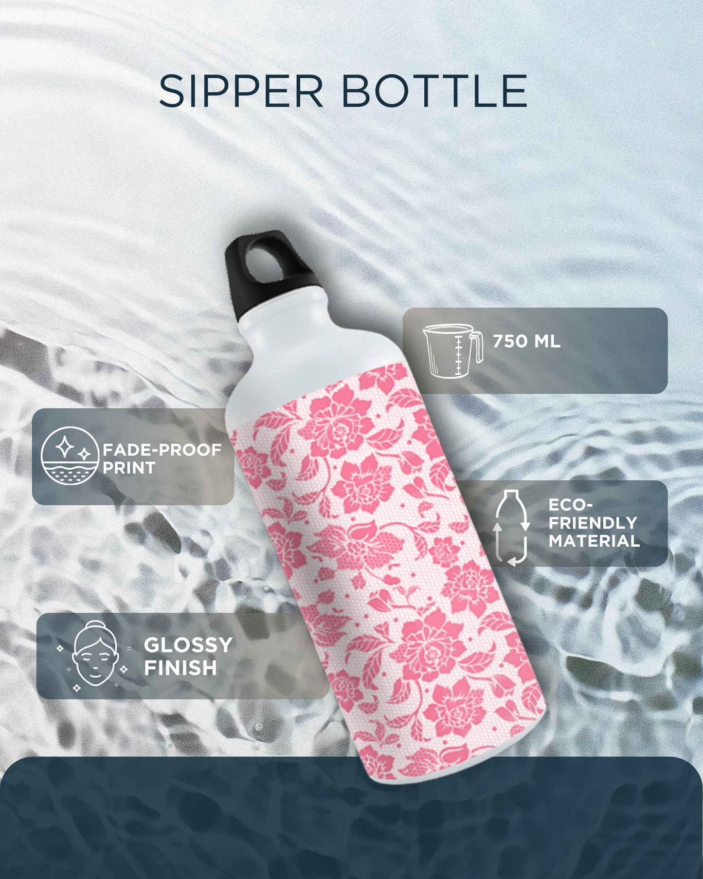 Eden and Seraph  Sipper Water Bottle With Clip Cap (750 mL)