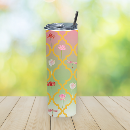 Eden & Seraph Stainless Steel Double Walled Insulated Tumbler with Splash Proof Lid & Metal Straw