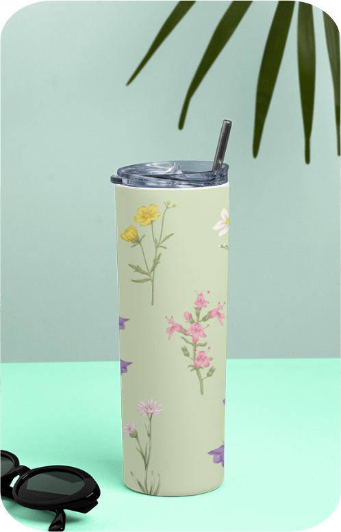 Eden & Seraph Stainless Steel Double Walled Insulated Tumbler with Splash Proof Lid & Metal Straw